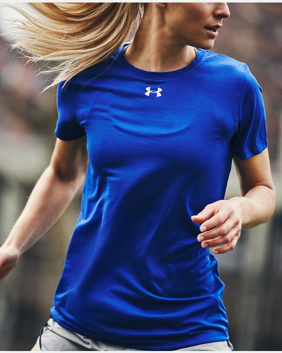 Women's UA Locker T-Shirt, Blue, pdpMainDesktop image number 2